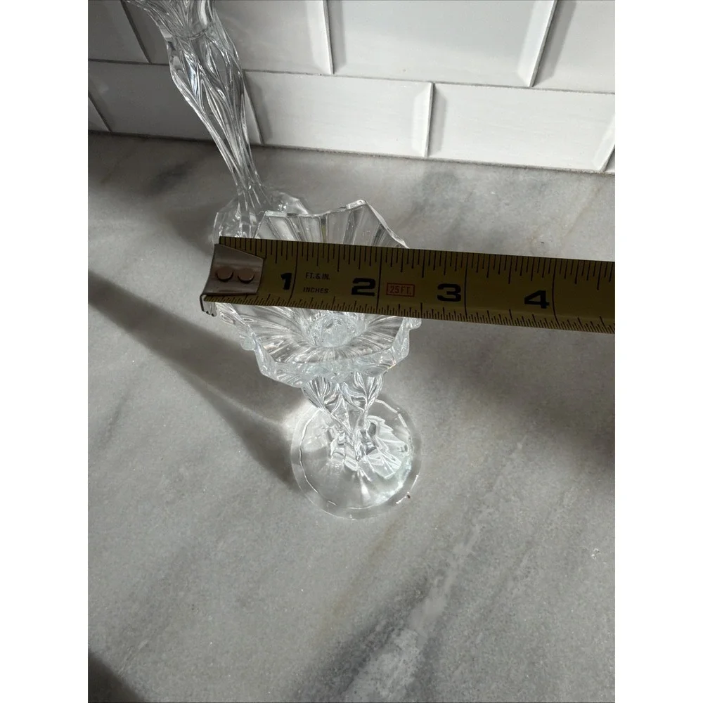 VTG 1999 FRENCH J. G. DURAND‎ Crystal GLASS CALLIOPE CANDLESTICKS Set Of 2 GW008